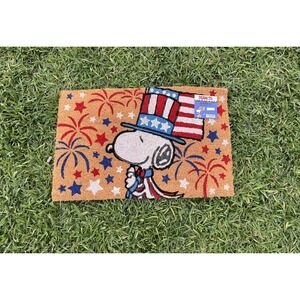 Peanuts Patriotic Snoopy Coir Doormat
